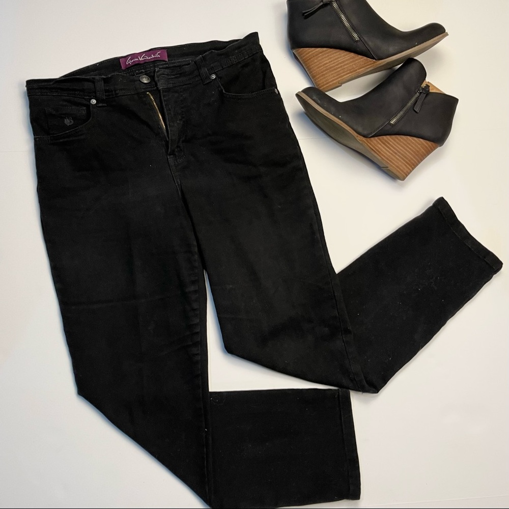 Gloria Vanderbilt Black Denim Jeans Skinny Leg size 8